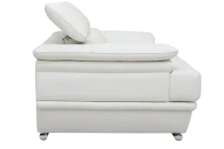 Miliboo Design-Ledersofa zwei Plätze verstellbares Kopfstück Weiß EWING - Büffelleder* Ledersofas