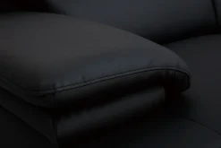 Miliboo Design-Ledersofa zwei Plätze verstellbares Kopfstück Schwarz EWING - Büffelleder* Ledersofas