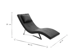 Miliboo Design-Liegestuhl Schwarz MONACO* Relaxsessel|Sessel