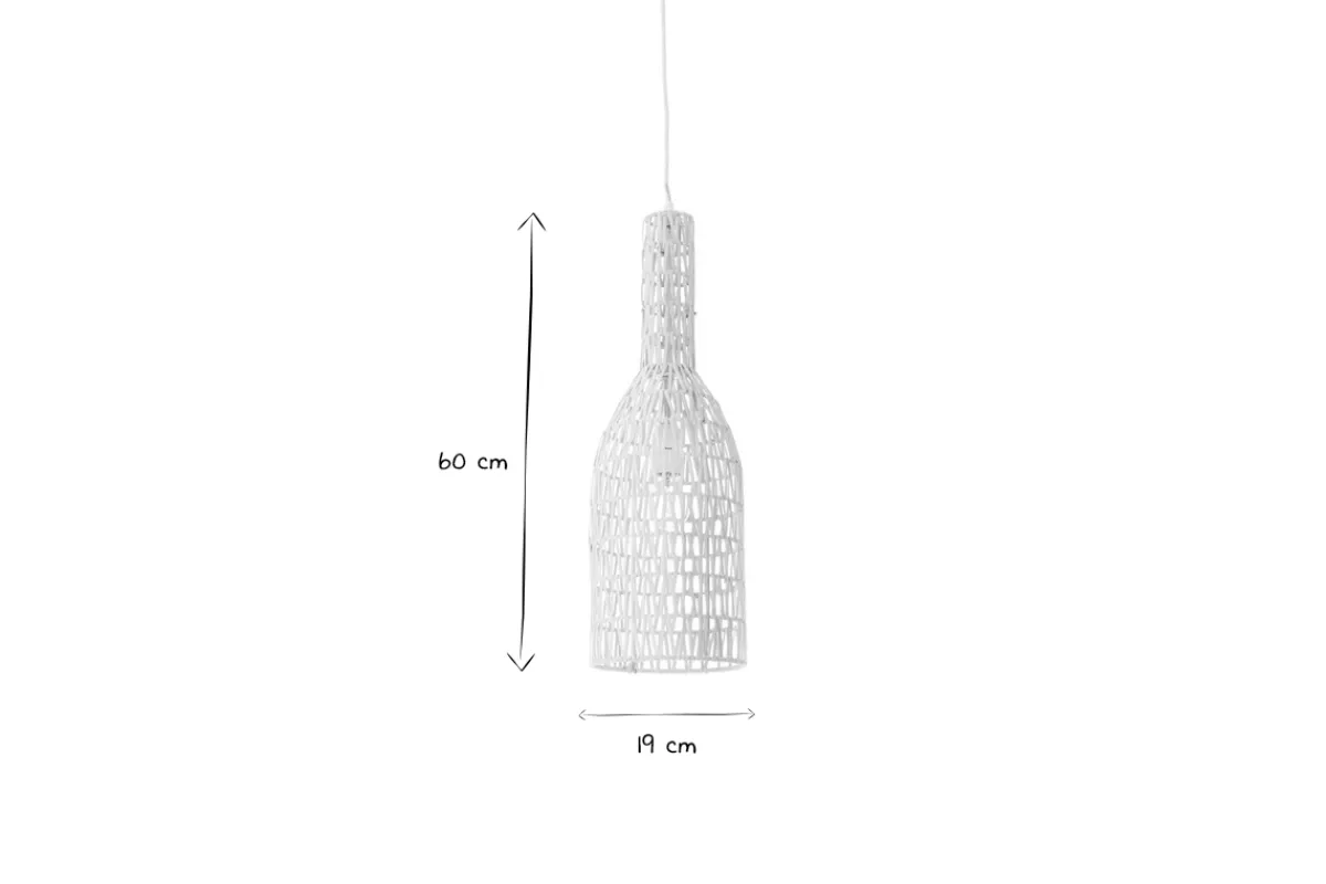 Miliboo Design-Pendelleuchte in weißer Rattan-Optik Durchmesser 19 cm PHILAE* Pendelleuchten|Pendelleuchten