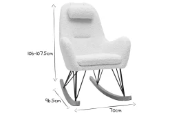 Miliboo Design-Schaukelstuhl aus Stoff mit Woll-Effekt MANIA* Schaukelstühle|Sessel