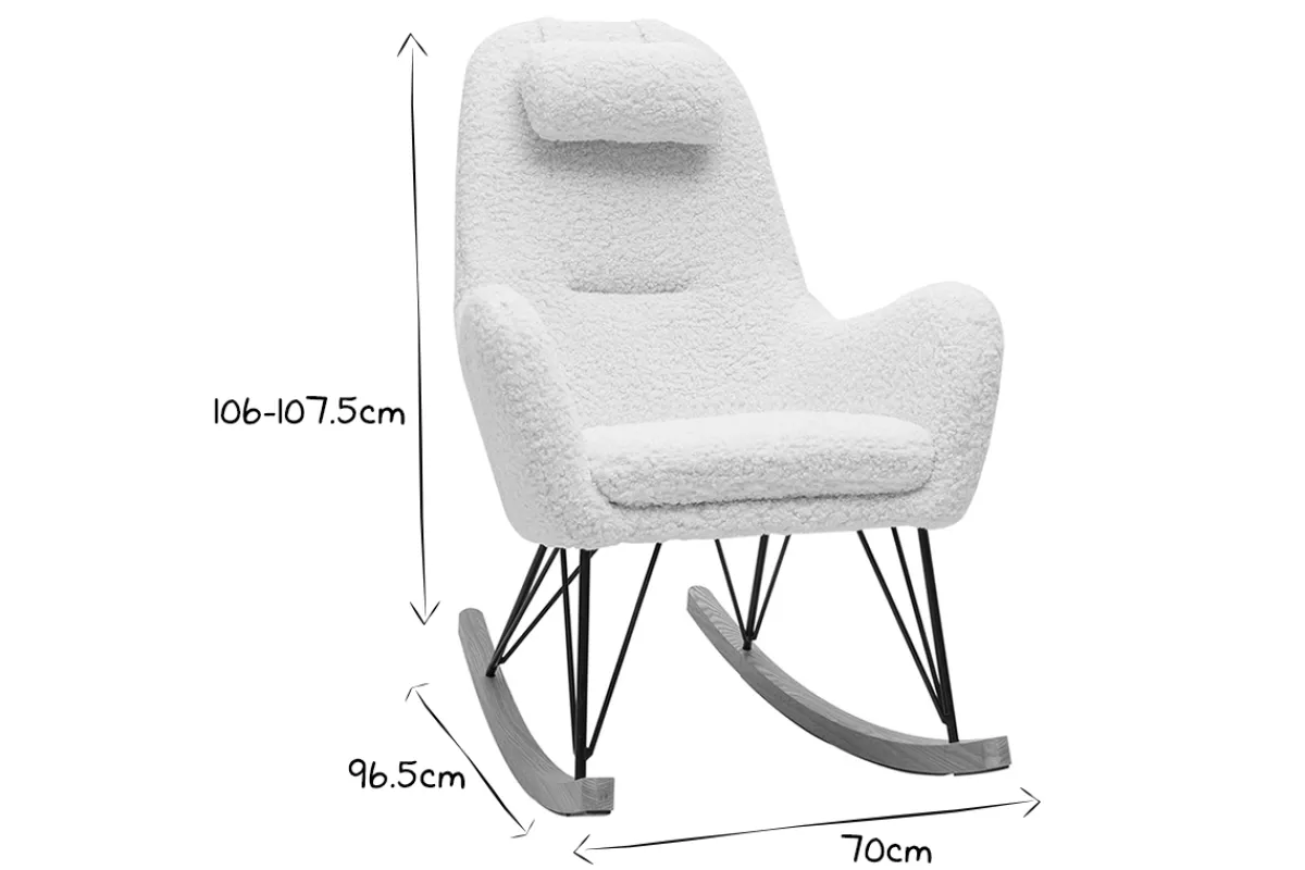 Miliboo Design-Schaukelstuhl aus Stoff mit Woll-Effekt MANIA* Schaukelstühle|Sessel