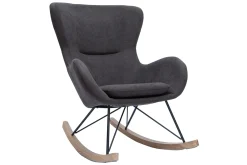 Miliboo Design-Schaukelstuhl grauer Stoff mit Samteffekt ESKUA* Design-sessel|Schaukelstühle