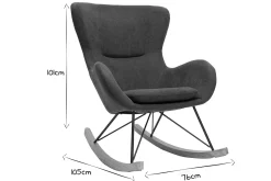 Miliboo Design-Schaukelstuhl grauer Stoff mit Samteffekt ESKUA* Design-sessel|Schaukelstühle