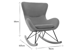 Miliboo Design-Schaukelstuhl Samteffekt senfgelb ESKUA* Design-sessel|Schaukelstühle