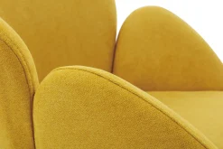 Miliboo Design-Schaukelstuhl Samteffekt Senfgelb RHAPSODY* Design-sessel|Schaukelstühle