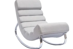 Miliboo Design-Schaukelstuhl Stoff Hellgrau TAYLOR* Schaukelstühle|Sessel
