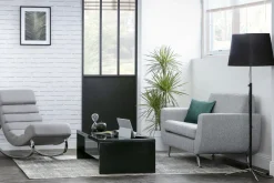 Miliboo Design-Schaukelstuhl Stoff Hellgrau TAYLOR* Schaukelstühle|Sessel