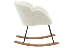 Miliboo Design-Schaukelstuhl Stoff Schaffell Weiß RHAPSODY* Design-sessel|Schaukelstühle