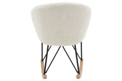 Miliboo Design-Schaukelstuhl Stoff Schaffell Weiß RHAPSODY* Design-sessel|Schaukelstühle