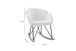 Miliboo Design-Schaukelstuhl Stoff Schaffell Weiß RHAPSODY* Design-sessel|Schaukelstühle
