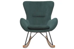 Miliboo Design-Schaukelstuhl Velours grün ESKUA* Schaukelstühle|Sessel