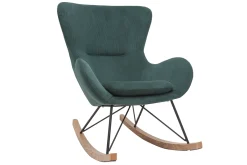 Miliboo Design-Schaukelstuhl Velours grün ESKUA* Schaukelstühle|Sessel
