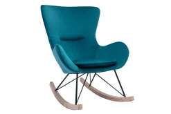 Miliboo Design-Schaukelstuhl Velours petrol ESKUA* Schaukelstühle|Sessel