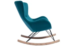 Miliboo Design-Schaukelstuhl Velours petrol ESKUA* Schaukelstühle|Sessel