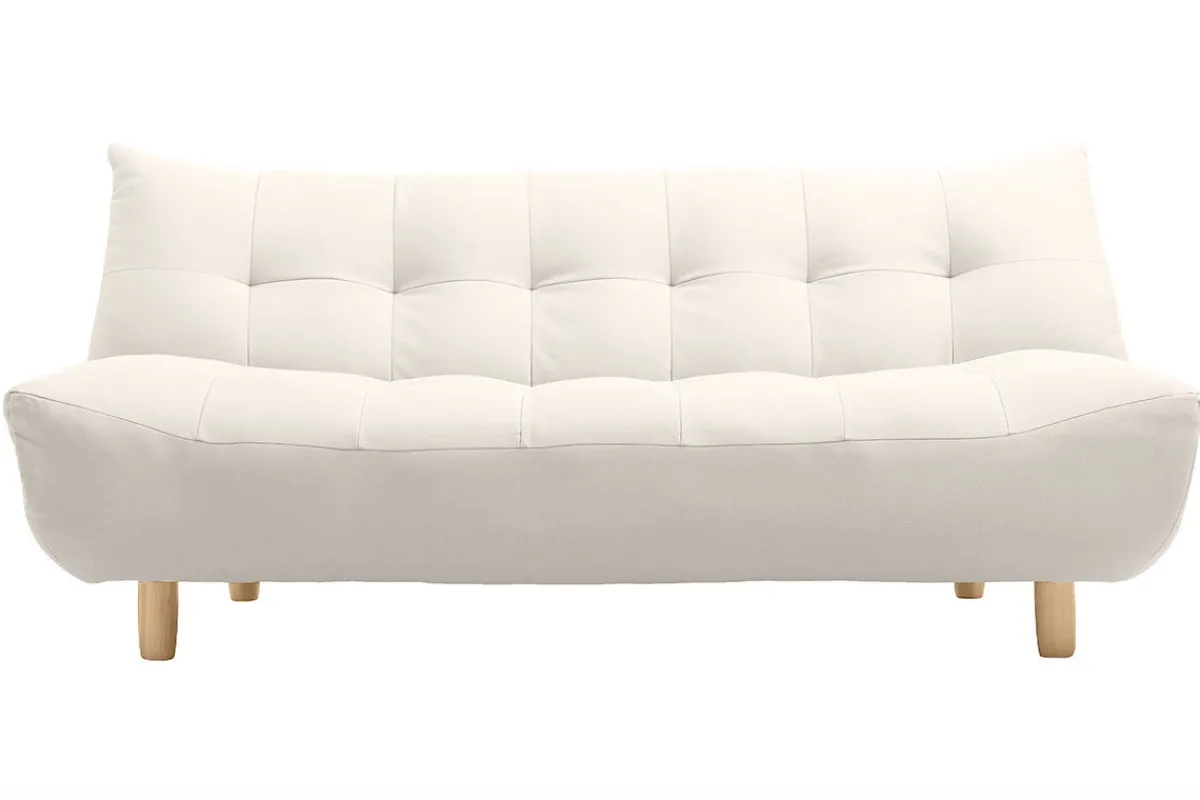 Miliboo Design-Schlafsofa skandinavisch Beige und Eiche YUMI* Schlafsofas