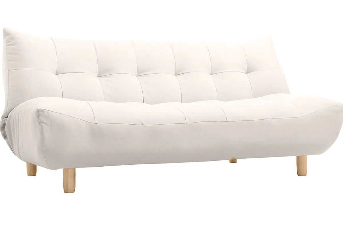 Miliboo Design-Schlafsofa skandinavisch Beige und Eiche YUMI* Schlafsofas
