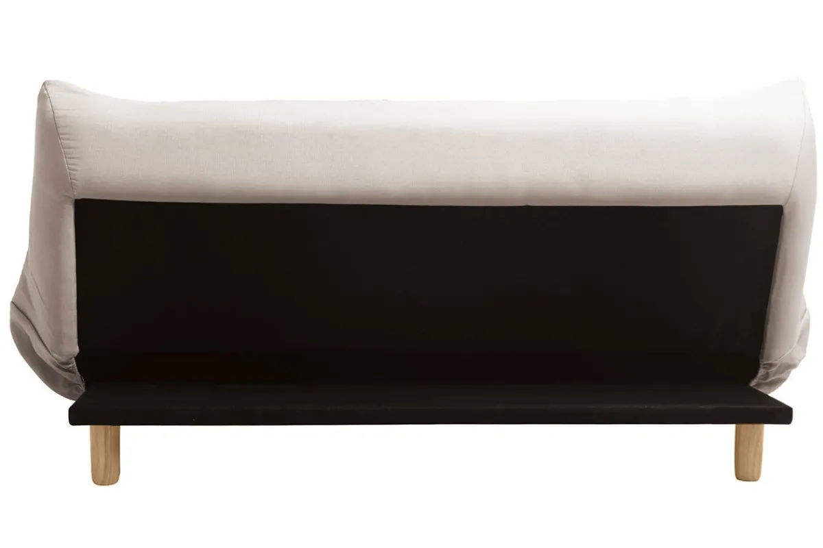 Miliboo Design-Schlafsofa skandinavisch Beige und Eiche YUMI* Schlafsofas