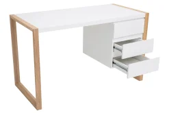 Miliboo Design-Schreibtisch 3 Schubladen weiß matt ARMEL* Design-schreibtische