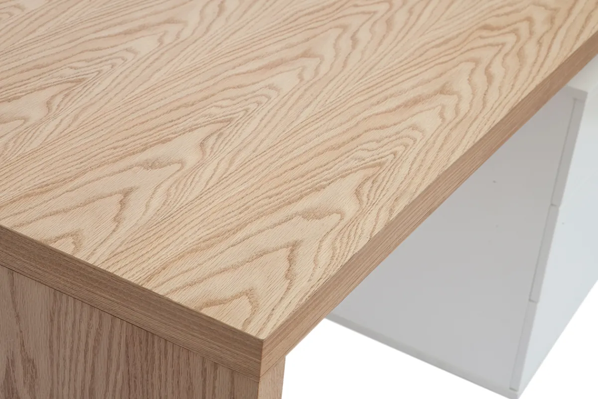 Miliboo Design-Schreibtisch aus heller Eiche Weiß CALIX* Design-schreibtische