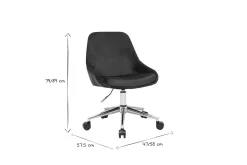 Miliboo Design-Schreibtisch aus petrolblauem Samtstoff und schwarzem Metall 360° drehbar HOLO* Bürostühle|Bürostuhl Zum Kleinen Preis