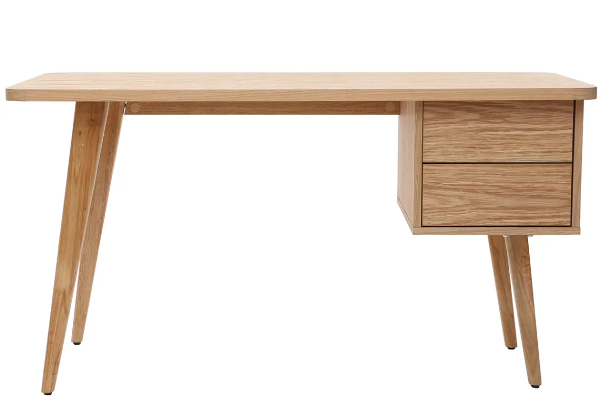 Miliboo Design-Schreibtisch Eiche L140 cm FIFTIES* Design-schreibtische