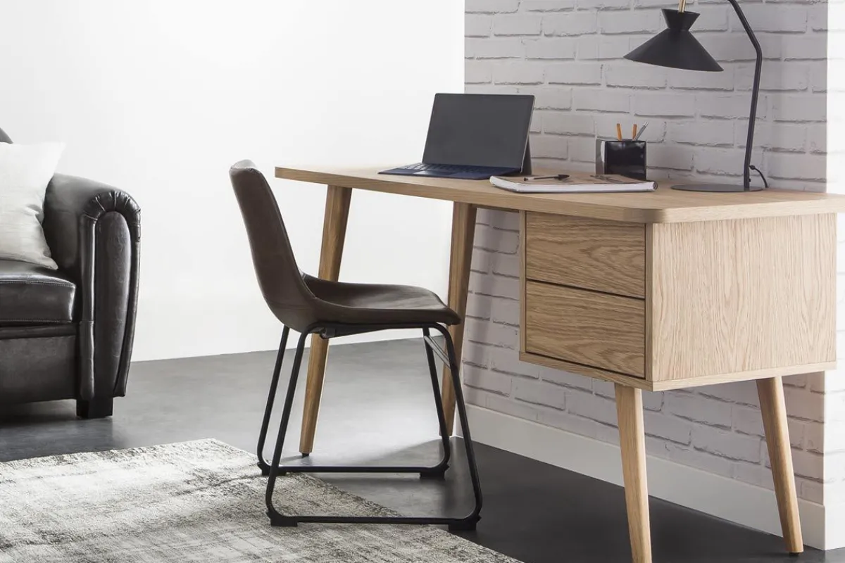 Miliboo Design-Schreibtisch Eiche L140 cm FIFTIES* Design-schreibtische