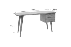 Miliboo Design-Schreibtisch Eiche L140 cm FIFTIES* Design-schreibtische