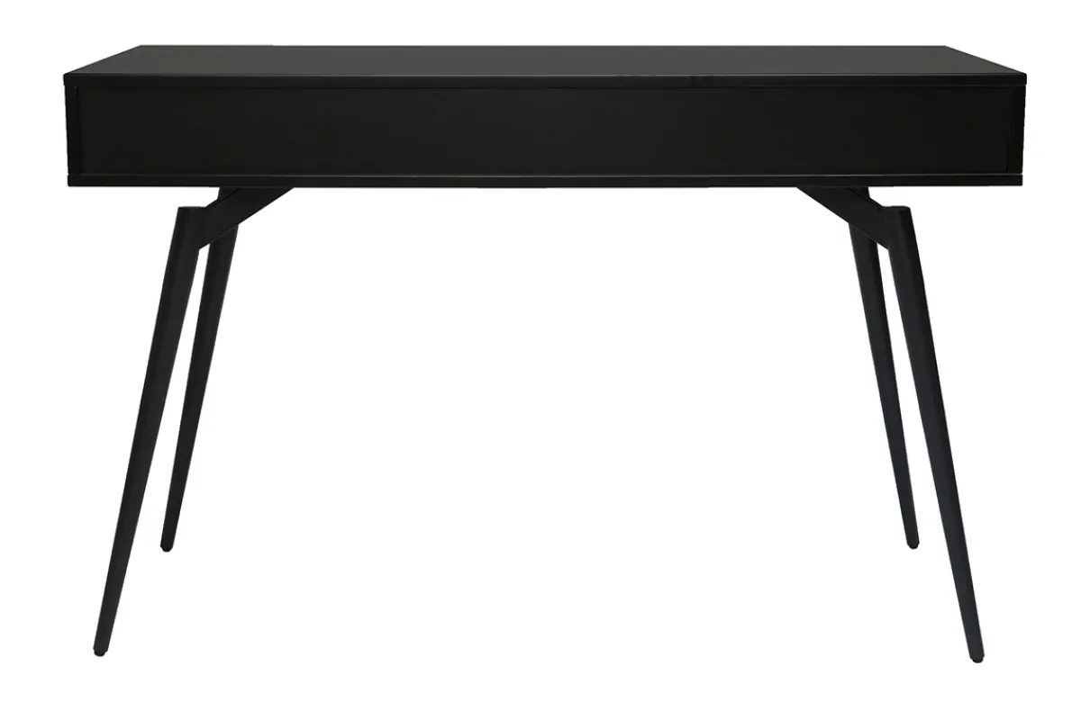Miliboo Design-Schreibtisch in mattem Schwarz und Walnussfurnier TRIPOLI* Design-schreibtische