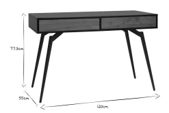 Miliboo Design-Schreibtisch in mattem Schwarz und Walnussfurnier TRIPOLI* Design-schreibtische