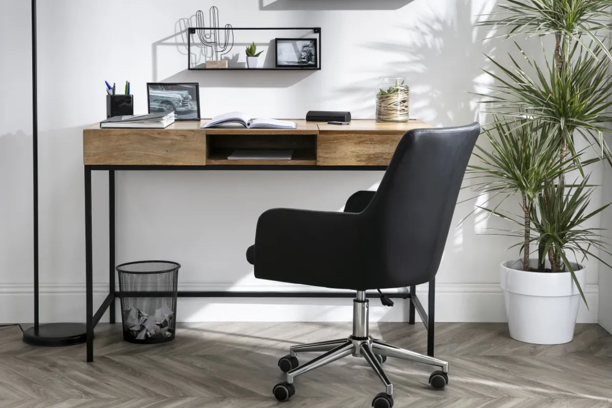 Miliboo Design-Schreibtisch Industrie-Stil Mangobaum YPSTER* Design-schreibtische