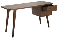 Miliboo Design-Schreibtisch Nussbaum L140 cm FIFTIES* Design-schreibtische
