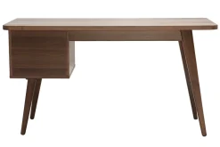 Miliboo Design-Schreibtisch Nussbaum L140 cm FIFTIES* Design-schreibtische