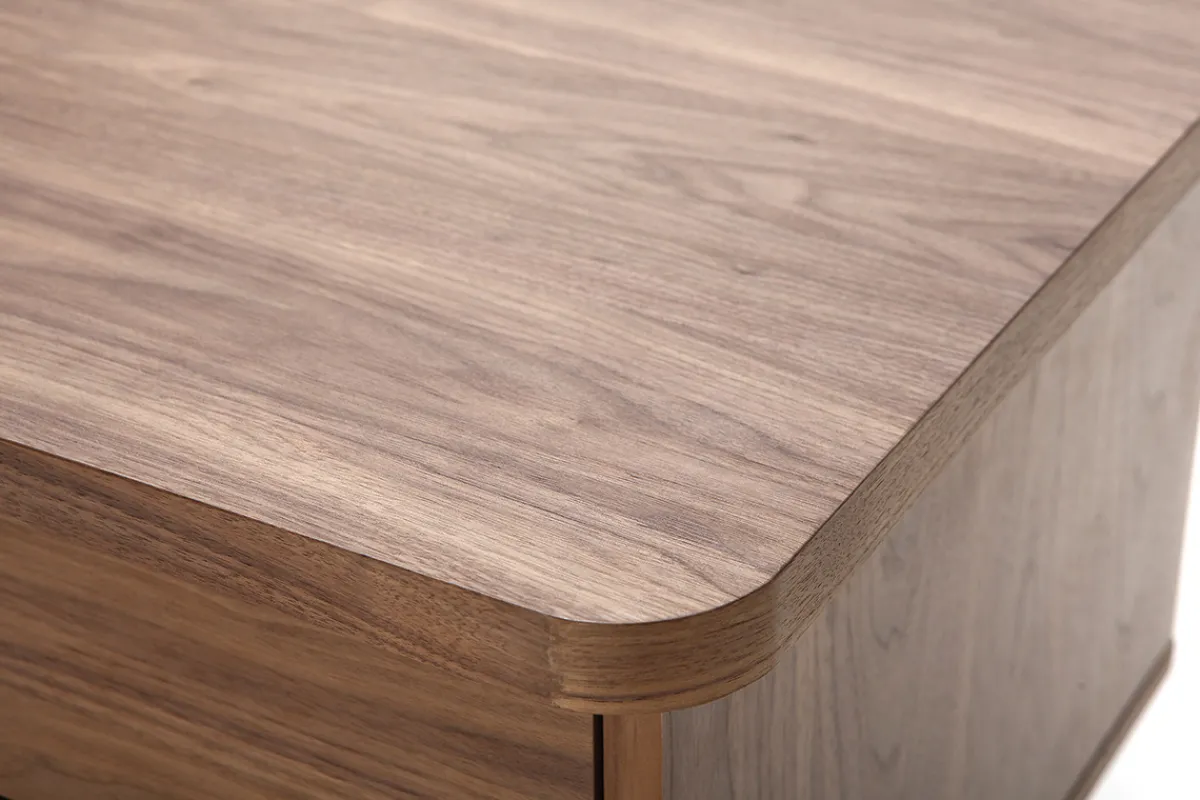 Miliboo Design-Schreibtisch Nussbaum L140 cm FIFTIES* Design-schreibtische