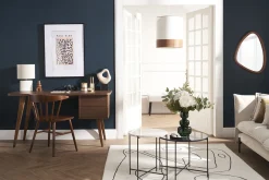 Miliboo Design-Schreibtisch Nussbaum L140 cm FIFTIES* Design-schreibtische