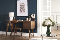 Miliboo Design-Schreibtisch Nussbaum L140 cm FIFTIES* Design-schreibtische