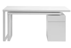 Miliboo Design-Schreibtisch verstellbar Weiß glänzend VOXY* Design-schreibtische