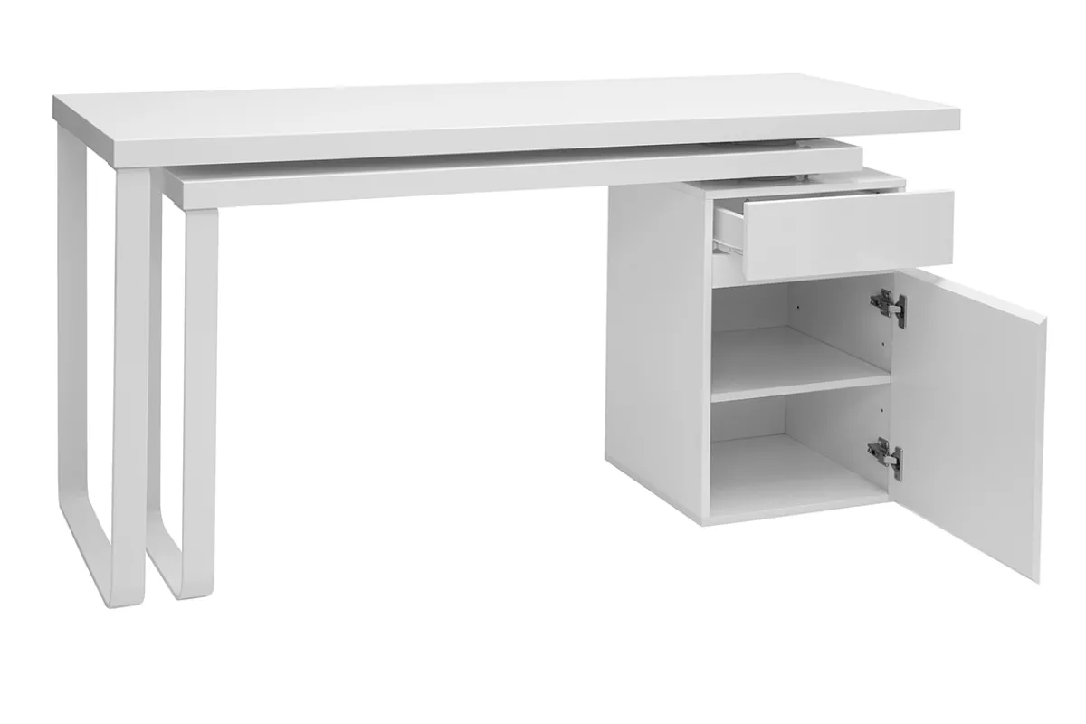 Miliboo Design-Schreibtisch verstellbar Weiß glänzend VOXY* Design-schreibtische