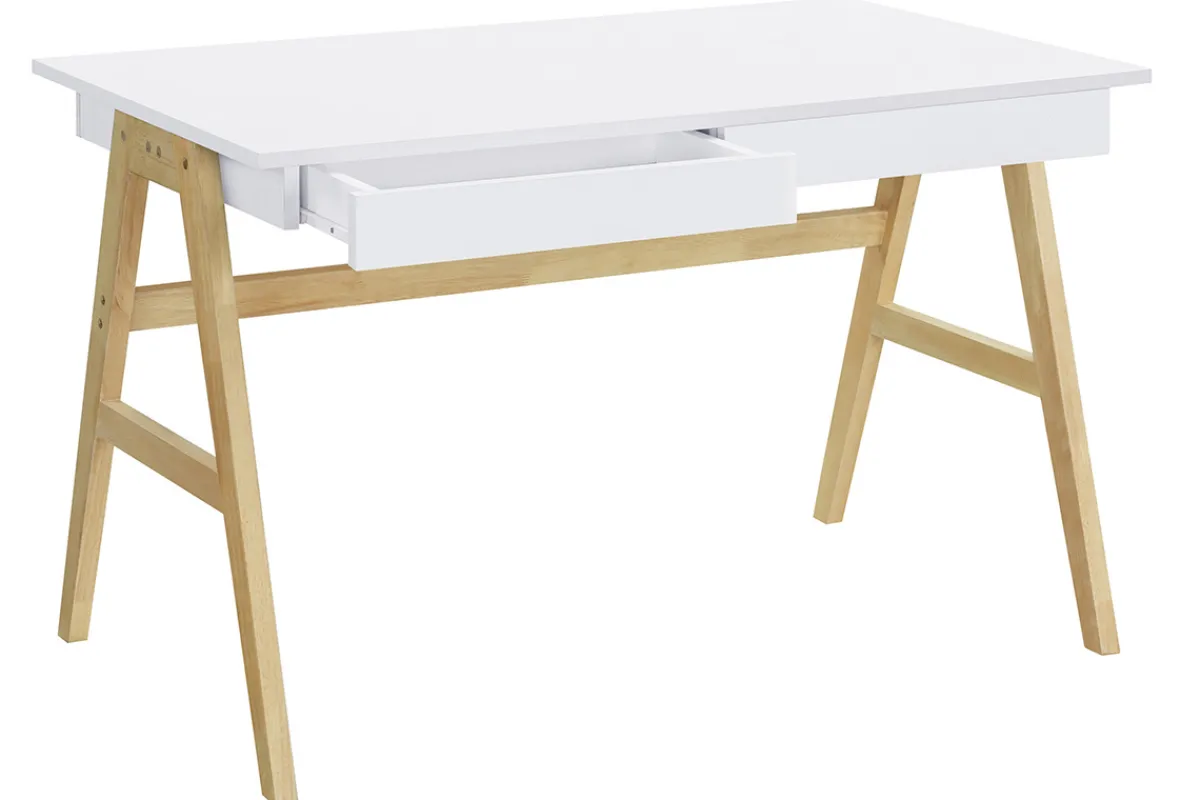 Miliboo Design-Schreibtisch Weiß und Holz BROOK* Design-schreibtische