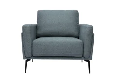 Miliboo Design-Sessel aus graugrünem Stoff und schwarzem Metall MOSCO* Design-sessel|Sessel