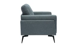 Miliboo Design-Sessel aus graugrünem Stoff und schwarzem Metall MOSCO* Design-sessel|Sessel