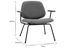 Miliboo Design-Sessel aus Stoff mit Bouclé-Wolleffekt in Terracotta, schwarzem Metall und dunklem Holz BARNET* Design-sessel|Sessel
