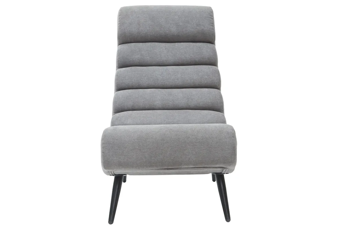 Miliboo Design-Sessel grauer Samteffekt und schwarzes Metall TAYLOR* Design-sessel|Sessel