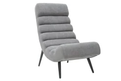 Miliboo Design-Sessel grauer Samteffekt und schwarzes Metall TAYLOR* Design-sessel|Sessel