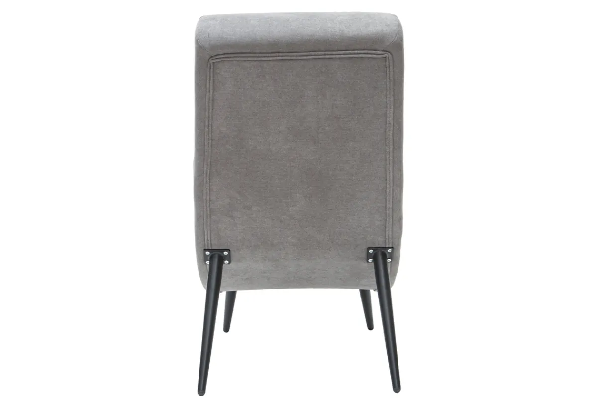 Miliboo Design-Sessel grauer Samteffekt und schwarzes Metall TAYLOR* Design-sessel|Sessel