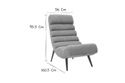 Miliboo Design-Sessel grauer Samteffekt und schwarzes Metall TAYLOR* Design-sessel|Sessel
