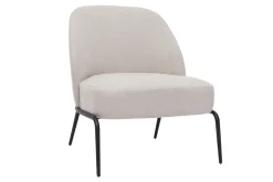 Miliboo Design-Sessel im beigen Samtdesign mit schwarzem Metallfuß BREGO* Design-sessel|Sessel