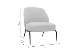 Miliboo Design-Sessel im beigen Samtdesign mit schwarzem Metallfuß BREGO* Design-sessel|Sessel