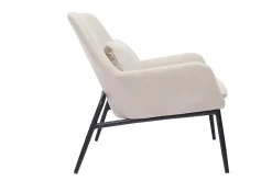 Miliboo Design-Sessel im beigen Samtdesign mit schwarzem Metall MAXINE* Design-sessel|Sessel