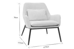 Miliboo Design-Sessel im beigen Samtdesign mit schwarzem Metall MAXINE* Design-sessel|Sessel